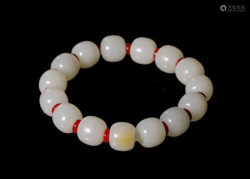 Qing Dynastyy - Hetian Jade Beads Bracelet