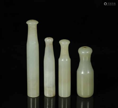 Qing Dynastyy - Set of Hetian Jade Tobacco Filter