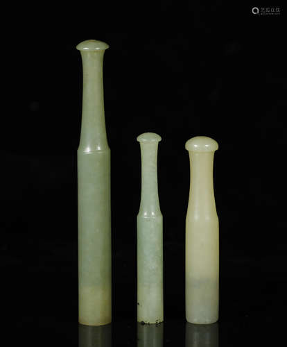 Qing Dynastyy - Set of Hetian Jade Tobacco Filter