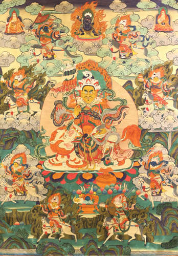 Qing Dynasty - God of Wealth Buddha Thangka