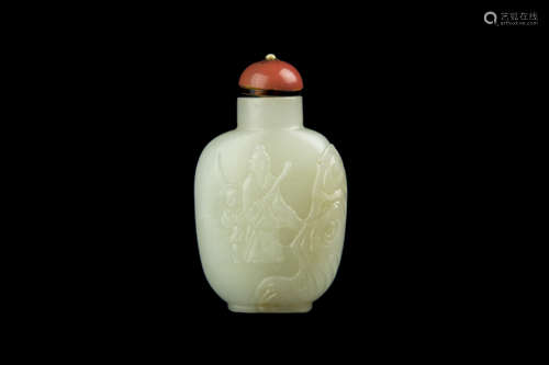 A JADE SNIFF BOTTLE白玉鼻煙壺