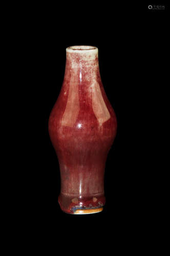 A 'DA QING XUAN TONG NIAN ZHI' LANGYAO OLIVE SHAPE  BOTTLE“大清宣統年制”款郎窯紅橄欖瓶