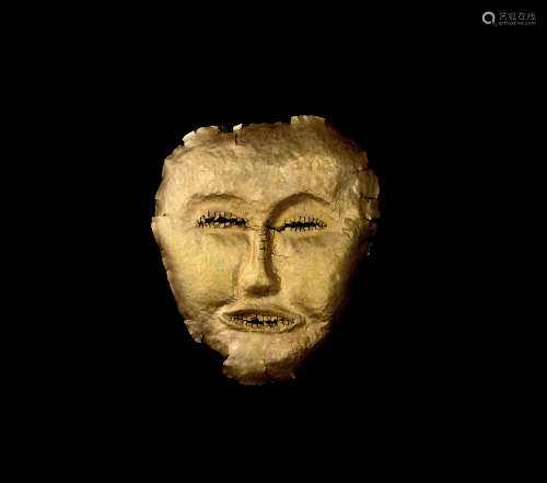 A XI-XIA TO LIAO DYNASTY GOLD MASK西夏遼時期金面具