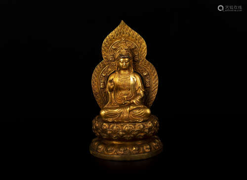 A BRONZE BUDDHA STATUE銅製佛像