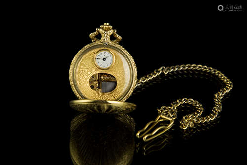 Vtg REUGE Swiss MUSIC BOX Musical POCKET WATCH Gold Plated 10 MicronsVtg REUGE 瑞士造八音懷錶