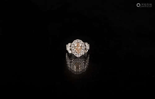 A ORRANGE PINK DIAMOND  RING 1.63 CTS橘色鑽戒指 1.63 cts