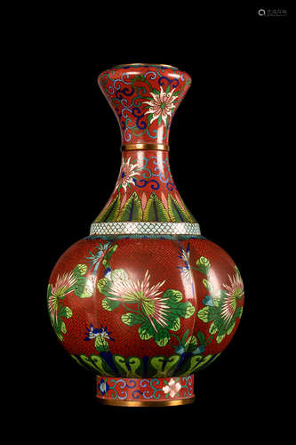 CLOISONNE GARLIC HEAD VASE 琺瑯彩蒜頭瓶