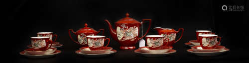 A SET OF CERAMIC TEA CUPS 一組陶瓷茶杯