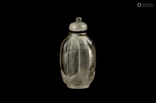 CARVED CRYSTAL SNUFF BOTTLE水晶雕刻鼻煙壺