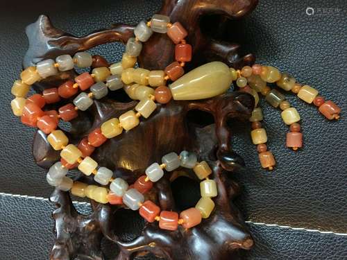 All natural Quartzose jade necklace