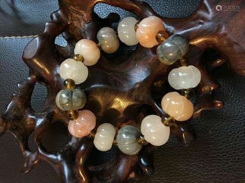 All natural Gold silk jade bracelet