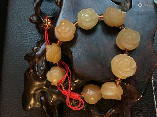 All natural Gold silk jade bracelet