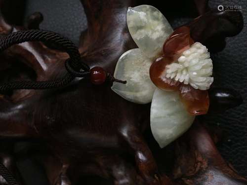 all natural Chicken bone white jade pendant