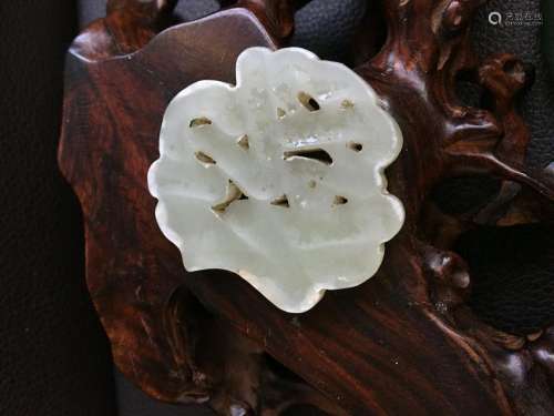 all natural white jade pendant