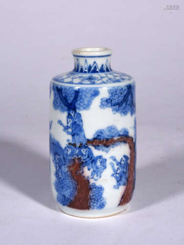 A Chinese Blue and White Glaze Porcelain Snuff Bottle