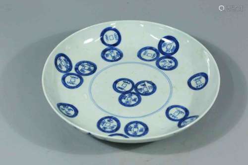 A Chinese Blue and White Porcelain Plate