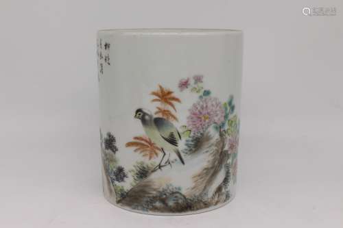 A Chinese Ceramic Brush Pot