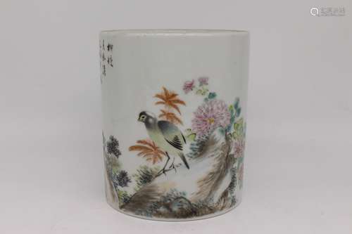 A Chinese Ceramic Brush Pot