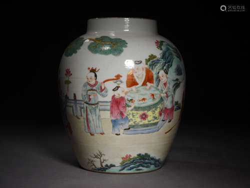 A Chinese Famille Rose Porcelain Jar