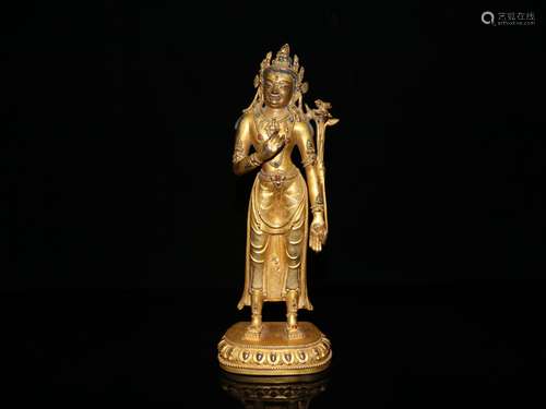 A Chinese Bronze Gilding Statue of Vajrasattva