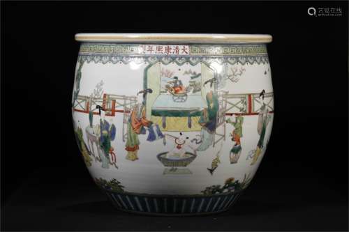 A Chinese Multicolored Porcelain Tank
