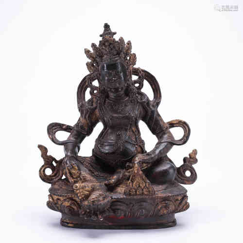 A Chinese Bronze God of Wealth Statue