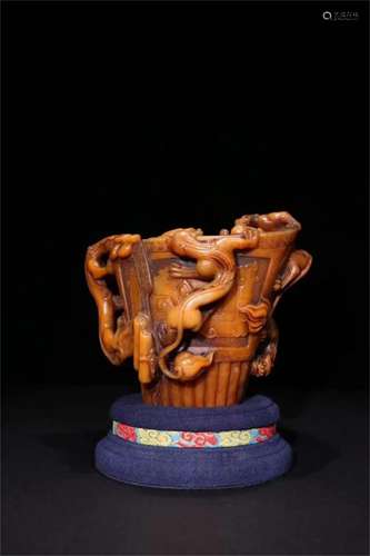 A Chinese Tianhuang Stone Carved Cup