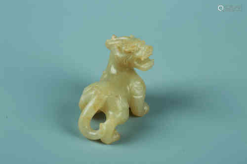 A Chinese White Jade Tiger Ornament