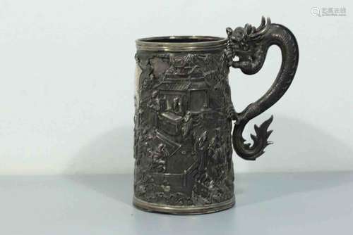 A Chinese Silver Dragon-handled Mug