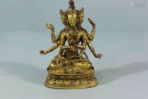 A Bronze Gilding Sitting Statue of Usnisavijaya 