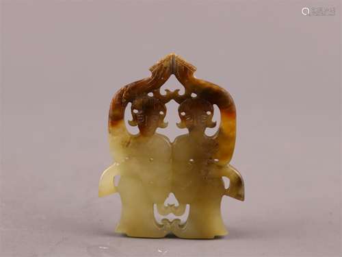 A Pair of Chinese Jade Dancing Figures