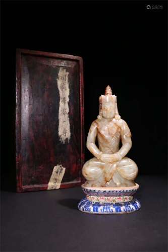 A Chinese Jade Carved Amitabha Statue