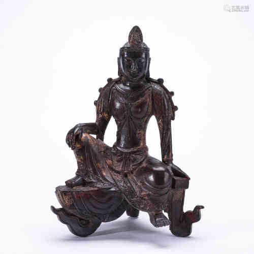 A Chinese Bronze Guanyin Statue