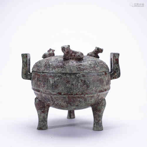 A Chinese Bronze Three-Legged Vessel