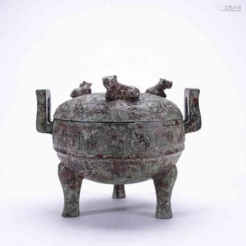 A Chinese Bronze Three-Legged Vessel