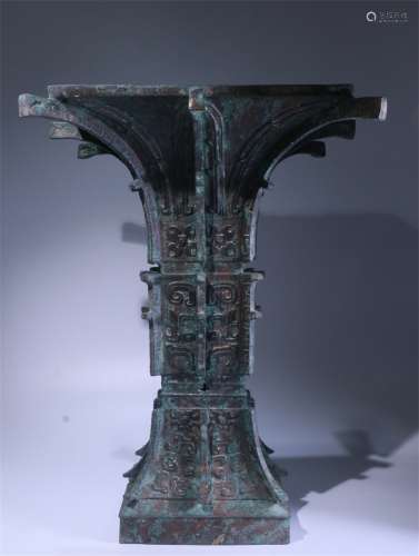 A Chinese Bronze Beaker Vase