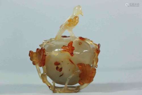 A Chinese Agate Covered Jar
