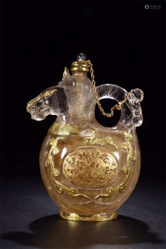 A Chinese Crystal Gold Mare's Milk Pot