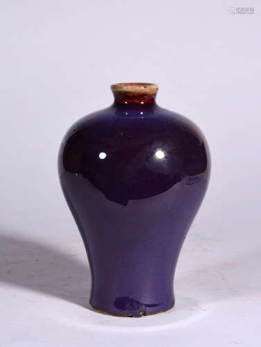 A Chinese Flambed Glazed Porcelain Vase