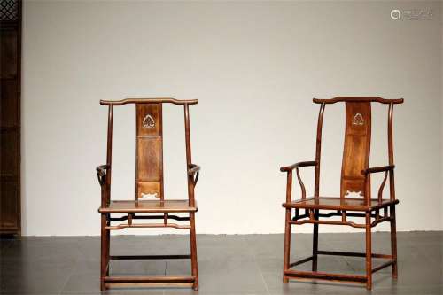 A Pair of Chinese Hardwood Chairs