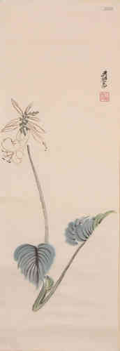 A Chinese Orchid Painting, Zhang Daqian Mark