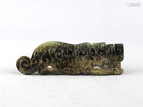A Chinese Jade Tiger Pendant