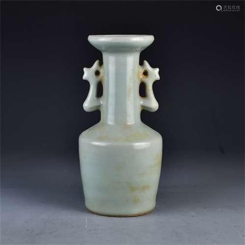 A Chinese Double-eared Porcelain Beaker Vase