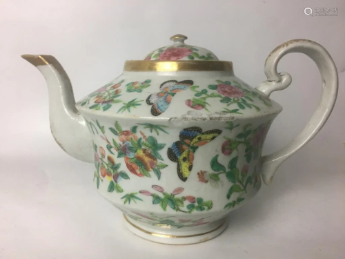 Large Chinese Expo Famille Rose Teapot,19th.C