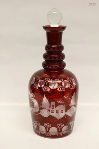 Red Glass Decanter