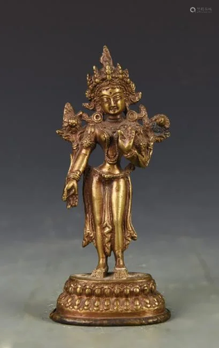 18th Century BRONZE GUANYIN FIGURE