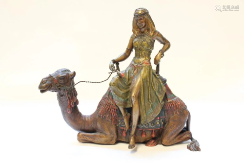 Vienna Bronze Woman Riding on Camel