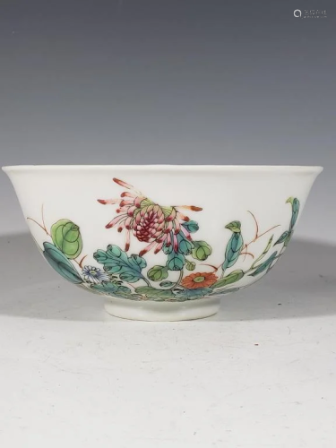 Qing Chinese Famille Rose Porcelain Bowl,Mark