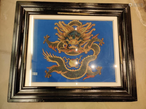 Large Chinese Framed Silk Embroidery