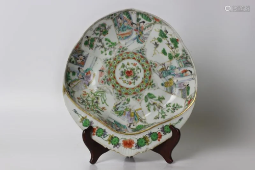 19th.C Chinese Expo Wucai Porcelain Plate